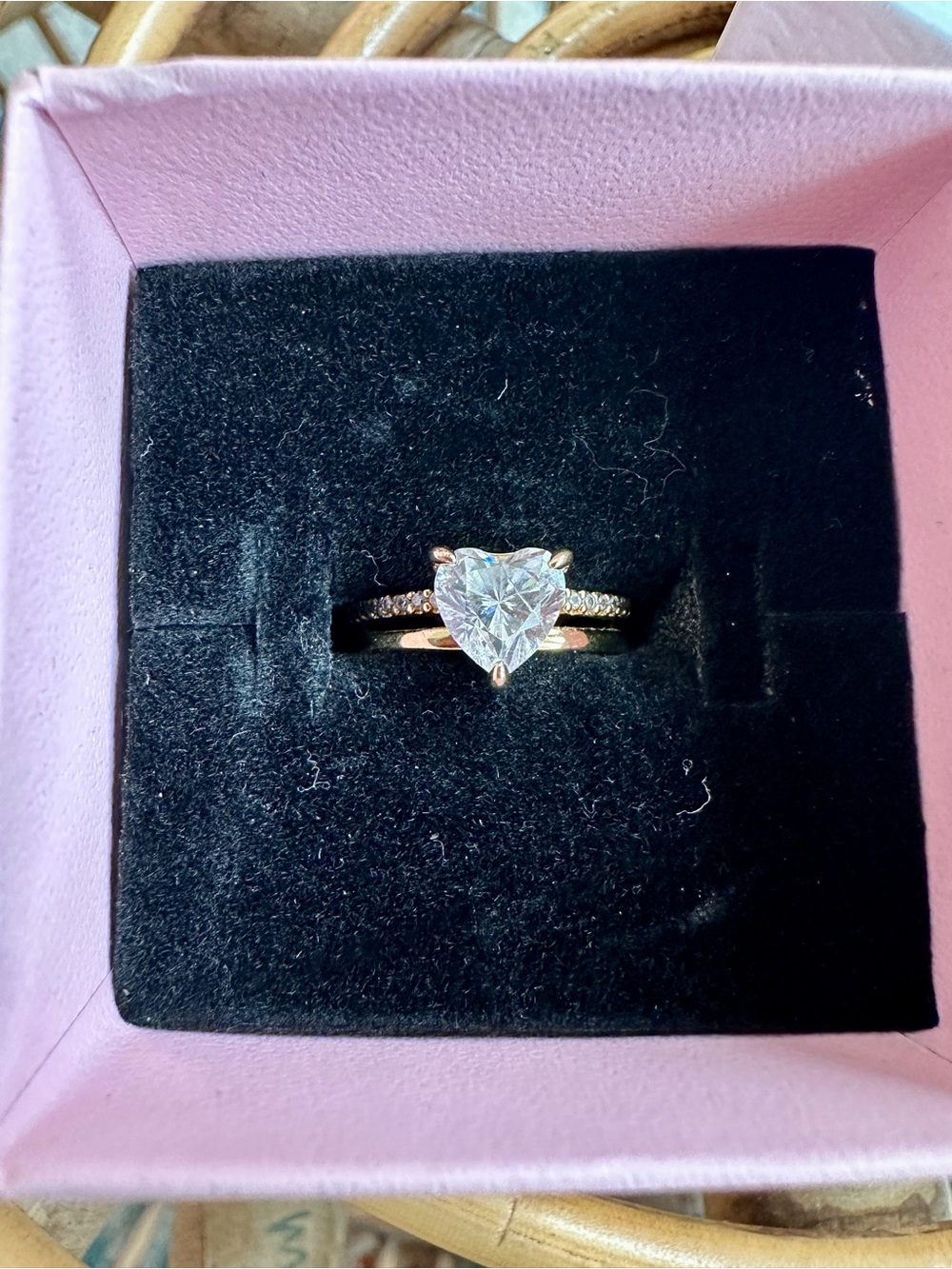 Pandora Rose Gold Ring with Heart Solitaire in Pink Box - Picture 2 of 3